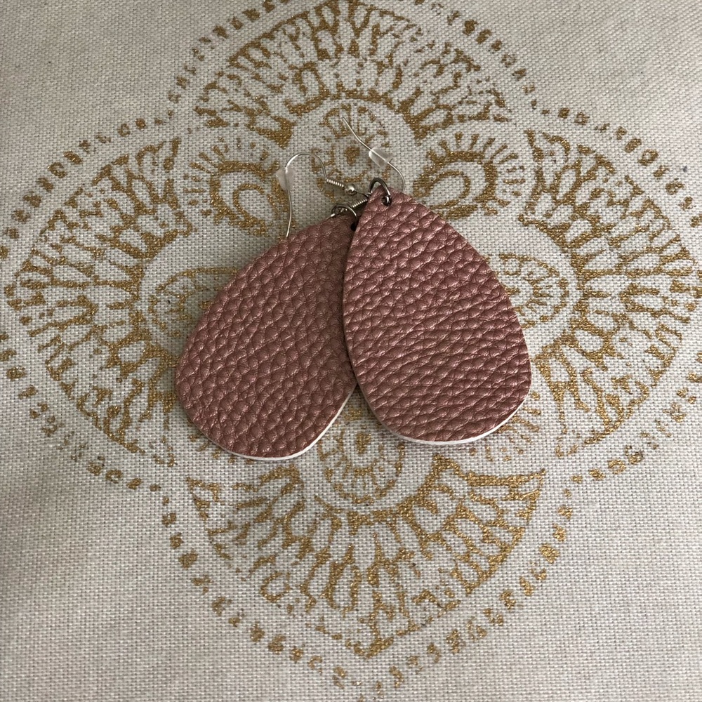 Faux Leather Teardrop Earrings